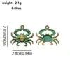 Serie Oceánica Joyería DIY Aleación Galvanizada Delfín y Varios Peces Colgantes Pendientes Verdes Materiales para Collares Accesorios
