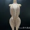 Nuevo Vestido de Danza Latina Brillante con Flecos 2025 en Color Nude, Ajustado, Elegante, Sexy, Mono Ultra Corto