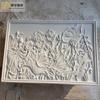 Mármol Blanco Tallado Pino Rojo Nocturno Grulla Peonía Relieve Piedra Azul Tallada Murales Decorativos Exteriores de Pared de Patio de Villa