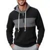 Talla Europea Amazon Nueva Sudadera con Bloques de Color a Cuadros para Hombre con Capucha de Manga Larga Top Deportivo Casual