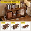 Porta-Copos de Madeira Maciça Suporte de Mesa para Copo de Água Copo de Chá Copo de Café Organizador Dobrável para Armazenamento Externo Prateleira de Armazenamento para Aparador