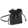 Bolsa de Nube con Cordón de Cuero Genuino Estilo Coreano para Mujer, Nueva Bolsa de la Suerte Versátil, Bolsa para Teléfono Móvil, Bolso Cruzado Casual y Sencillo para el Trabajo