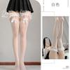 Suspensórios de renda sexy jk Meias pretas de seda pura para coxa japonesa Meias altas cruzadas Meias arrastão de joelho A82