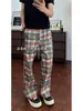 Pantalones de cuadros de arcoíris transfronterizos para hombre, nuevo estilo de verano, pantalones rectos holgados casuales retro, pantalones deportivos casuales estilo americano