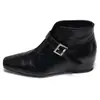 Estilo de Moda Nuevo de Primavera Zapatos de Cuero que Aumentan la Altura con Tacón de 9 cm, Hebilla Punta Fina, Estilo Coreano, Zapatos de Salón Negros Elegantes de Corte Profundo para Mujer