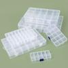Caixa de embalagem plástica com 10 grades 15 grades 24 grades caixa de armazenamento de mesa caixa de armazenamento para equipamentos de pesca ferragens ferramentas acessórios