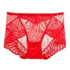 Ropa interior sexy de encaje para mujer talla grande, algodón transpirable ultrafino en la entrepierna, cintura sin costuras, bragas para cadera 001