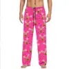 Pantalones de pijama casuales con cordón para hombre y mujer con estampado de dibujos animados para parejas, pantalones caseros personalizables
