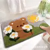 Alfombrilla Pequeña Floral Fresca para Piso de Baño Manta de Dibujos Animados para Mesita de Noche de Dormitorio Alfombrilla Resistente a Manchas para Entrada Felpudo para Puerta de Entrada Alfombra Decorativa para Sala de Estar