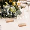 BTU079-81 tarjeta de mesa de boda acrílica hexagonal rectangular número de mesa comida UV tarjeta de mesa tarjeta de asiento