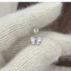 Anillo de Herradura con Lazo de Pedrería Súper Brillante en Forma de Corazón Pendientes de Botón Dulces y Delicados Pendientes Elegantes Accesorios Versátiles para las Orejas para Hombres y Mujeres