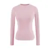 Camiseta alternativa a Skims Kardashian de corte ajustado, cuello redondo, manga larga para mujer, elástica, ceñida, adelgazante, ropa interior, top acanalado de chica hot