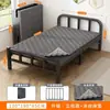 Cama de solteiro dobrável simples para uso doméstico, cama de cochilo para adultos, cama de casal para quarto, cama extra para moradia de aluguel, cama de ferro de painel duro portátil