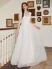 Nuevo Vestido de Novia Blanco de Estilo Pastoral Transfronterizo Francés, Grande, con Vuelo, Escote en V, Manga Corta, Elegante, Espalda Descubierta, para Banquete y Boda
