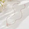Amazon Cross-Border Novo Design Japonês e Coreano Ouro Rosa Design de Nicho Pingente de Coração de Pêssego Colar Elegante Colar Pequeno Fresco