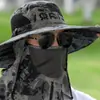 Sombrero de Sol Camuflado de Ala Ancha para Hombre de Verano, Plegable para Viajes al Aire Libre y Pesca