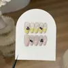 TaoxiliVerão Bolhas de MirtiloEdição Limitada de PrimaveraRosa e Amarelo Estilo Francês Glitter de Mirtilo 3D Unhas Usáveis Feitas à Mão