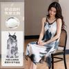 Em Estoque E-Commerce Transfronteiriço Camisola de Seda Gelo com Bojos Vestido Longo de Verão Feminino da Moda Sexy Roupa de Dormir de Seda Gelo