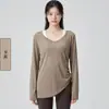 Blusa de Capa Hazy de Moda Versátil para Mujer con Cordón Lateral Único, Ceñidor de Cintura, Fruncido Lateral, Ropa Exterior para Yoga Relajado, Disponible para Dropshipping