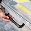 Caja de almacenamiento transparente extra grande, caja de almacenamiento de plástico sellada, caja de acabado, caja de ropa, caja grande y gruesa para el hogar