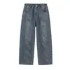 Pantalones para Niña 2026 Primavera y Otoño Estilo Nuevo Jeans Rectos con Pedrería para Niños Mayores, Pantalones de Pierna Ancha a la Moda para Primavera
