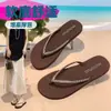 Chanclas de verano 2025 con diamantes de imitación para mujer, antideslizantes, para playa y vacaciones.