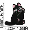 Patche de Tecido Bordado Gato Desenho Animado Gatinho Laço Etiqueta Bordada Computador Patche de Decoração para Roupas Transferência Térmica Patche Atacado