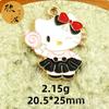 Série Gato KT Acessórios de joias de desenho animado DIY Pingente de gato urso com pingente de óleo Corda de mão única para pendurar Chaveiro Pingente pequeno