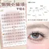Novos Cílios Inferiores Estilo Chinês Gato Preguiçoso, Cílios Postiços de Ambiente Pintados à Mão Naturais e Realistas, Caixa de Armazenamento de Cílios Individuais