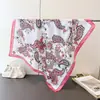 Bufanda Cuadrada Estampada de Seda Artificial con Patrón de Anacardo de Comercio Exterior, Chal, Bufanda de Cuello, Corbata de Cuello de Gama Alta, Pañuelo Cuadrado Pequeño, Pañuelo para la Cabeza, Bufanda de Seda, Bufanda para Mujer