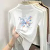 Camiseta térmica de manga larga para niña con forro polar, nuevo estilo otoño/invierno 2026, para niñas mayores y jóvenes, camiseta con cuello semi-alto