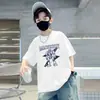 2026 Nuevo Estilo Camiseta de Verano Suelta de Algodón Puro con Mangas Cortas para Niños Ropa de Verano para Niños Camisetas de Verano de Tallas Mediana y Grande Camisetas de Moda