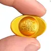 Oro Arena Sólido Simulación Mini Aleación Brillante Pequeños Adornos Regalo Chino Lingote