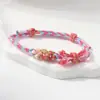 Pulsera Tejida Finamente con Borlas de Flor de Durazno Nueva de Primavera, Tamaño Ajustable para Hombres y Mujeres, Diseño Multicolor de Flor de Durazno, Adecuada para Estudiantes y Zonas Turísticas
