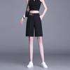 Nuevos Shorts de Verano de Talla Grande de Cintura Alta para Mujer, Holgados Casuales de Largo hasta la Rodilla Versátiles de Pierna Ancha 100kg Modernos