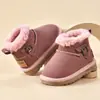 Botas de neve de pele de ovelha para crianças, inverno, novos sapatos para meninos e meninas, impermeáveis, antiderrapantes, sapatos grossos de algodão