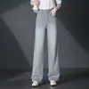 3136 Pantalones Vaqueros Rectos de Retazos Verano Ajustados de Pierna Ancha Pantalones de Tencel para Mujeres de Mediana Edad Modernos con Pedrería
