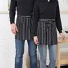Ropa de Trabajo, Mandil de Media Cintura, Mandil de Media Cintura para Mesero, Mandil de Trabajo para Cafetería y Casa de Té con Bolsillos, Pequeño Catering, Sin Mangas