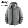 Chaqueta de Forro Polar Jeep spirit para Hombre Gruesa Sherpa Cálida Superior Cárdigan para Exteriores Chaqueta de Forro Polar
