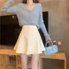Falda de pana talla grande para mujer, otoño, cintura alta, adelgazante, que cubre la cadera, falda línea A, petite, voluminosa, que se ajusta a la cadera, falda de paraguas