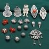 Cuentas de plata esterlina S925, colgante de amor de florín de calabaza de té, accesorios retro envejecidos, material de cuentas DIY hecho a mano
