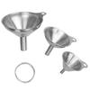Juego Popular de Embudo de Acero Inoxidable de Tres Piezas Mini Embudo Fuga de Aceite Fuga de Vino Dispensador de Líquidos Integrado