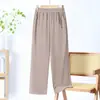 Pantalones Delgados de Verano para Madres de Mediana Edad, Pantalones Cortos Holgados con Efecto de Caída, Pantalones Casuales Rectos de Pierna Ancha para Mujeres de Mediana Edad y Mayores
