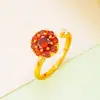 Traje de collar giratorio de oro de imitación de lujo ligero de 18 quilates simple para combinar con todo, anillo de celebridad de internet para novia, joyería de cadena para clavícula
