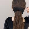 Outono e Inverno Textura Veludo Rígido Elástico de Cabelo Intestino Grosso Faixa de Cabeça Nova Moda Rabo de Cavalo Alto Corda de Cabelo Elegante Versátil Flor de Cabeça