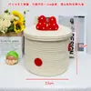 Cubo de la Fortuna para Sala de Estar, Cuenco del Tesoro, Cesta de Almacenamiento de Ropa para Dormitorio Tejida con Cuerda de Algodón, Cesta Redonda para Almacenamiento de Juguetes, Almacenamiento Decorativo
