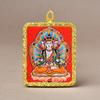 Colgante Thangka del Tíbet Zakilam Cuadrado Aleación de Acero de Titanio Oro Varios Patrones de Minerales Puede Elegir Directo de Fábrica