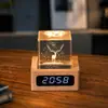 Luz Noturna de Cristal para Relógio Cubo de Nuvem Ornamento de Mesa Luminária de Cabeceira Árvore de Cristal Presente de Natal para Meninas Transfronteiriço