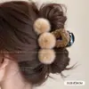Pinza de pelo de felpa para otoño e invierno para mujer, modelo nuevo de alta gama 2026, pinza de pelo de tamaño mediano para cabello fino, pinza de tiburón para la parte trasera de la cabeza, accesorio para el cabello