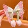 Accesorios para el Cabello de Niña Super Hada Mariposa Tulipán Artefacto para el Cabello Pasador Elegante Niña Pequeña Dulce Princesa Tocado Versátil